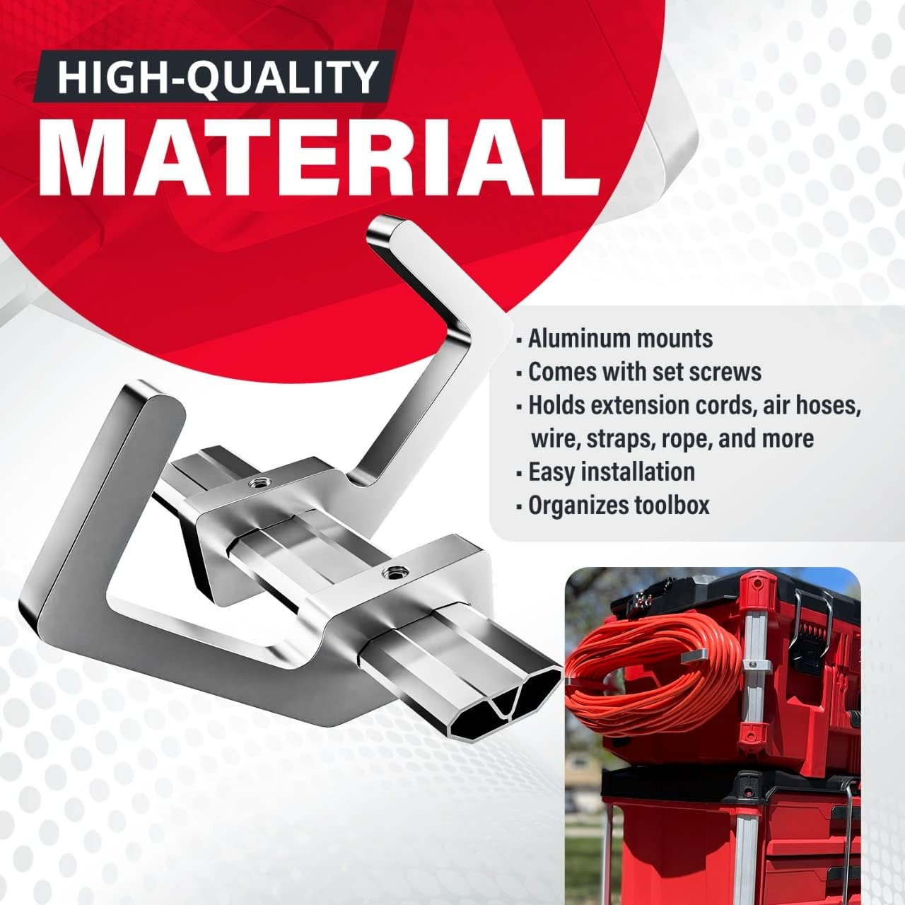 Alpha Engineered Extension Cord Holder Organizer Compatible with Milwaukee Packout Tool Box