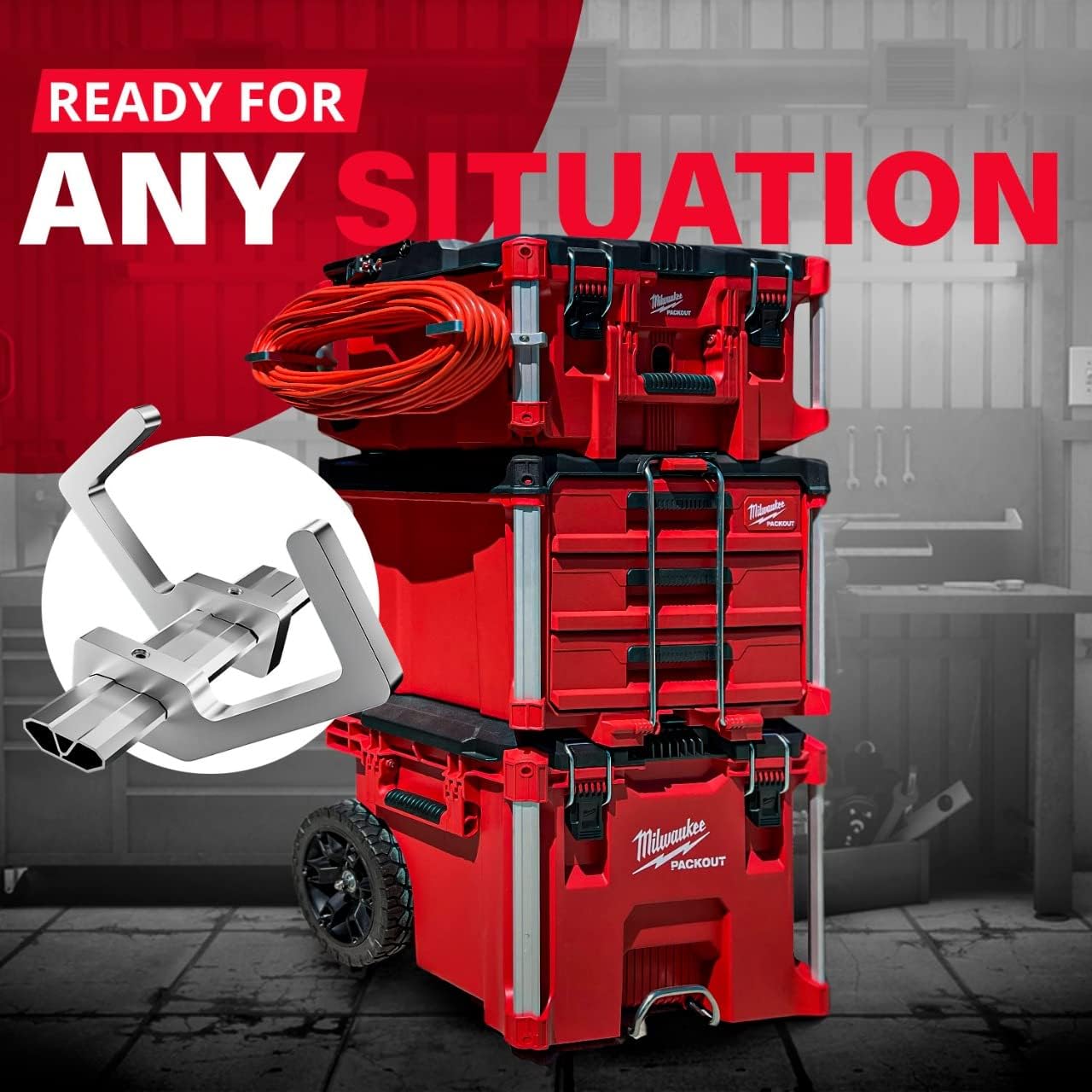 Alpha Engineered Extension Cord Holder Organizer Compatible with Milwaukee Packout Tool Box