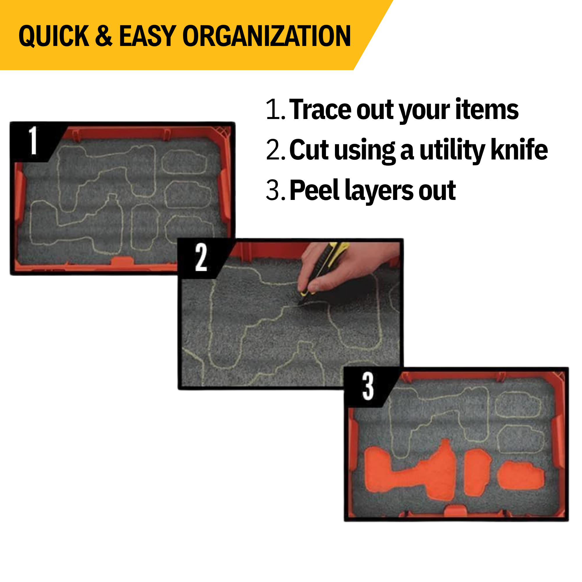 DEWALT DWST08330 - TOUGHSYSTEM 2.0 Three-Drawer Unit - Kaizen Inserts