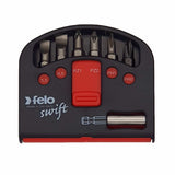 Felo 02060116 Swift Bit-Box, Slotted/Phillips/Pozidriv + Bitholder, 7 Pieces