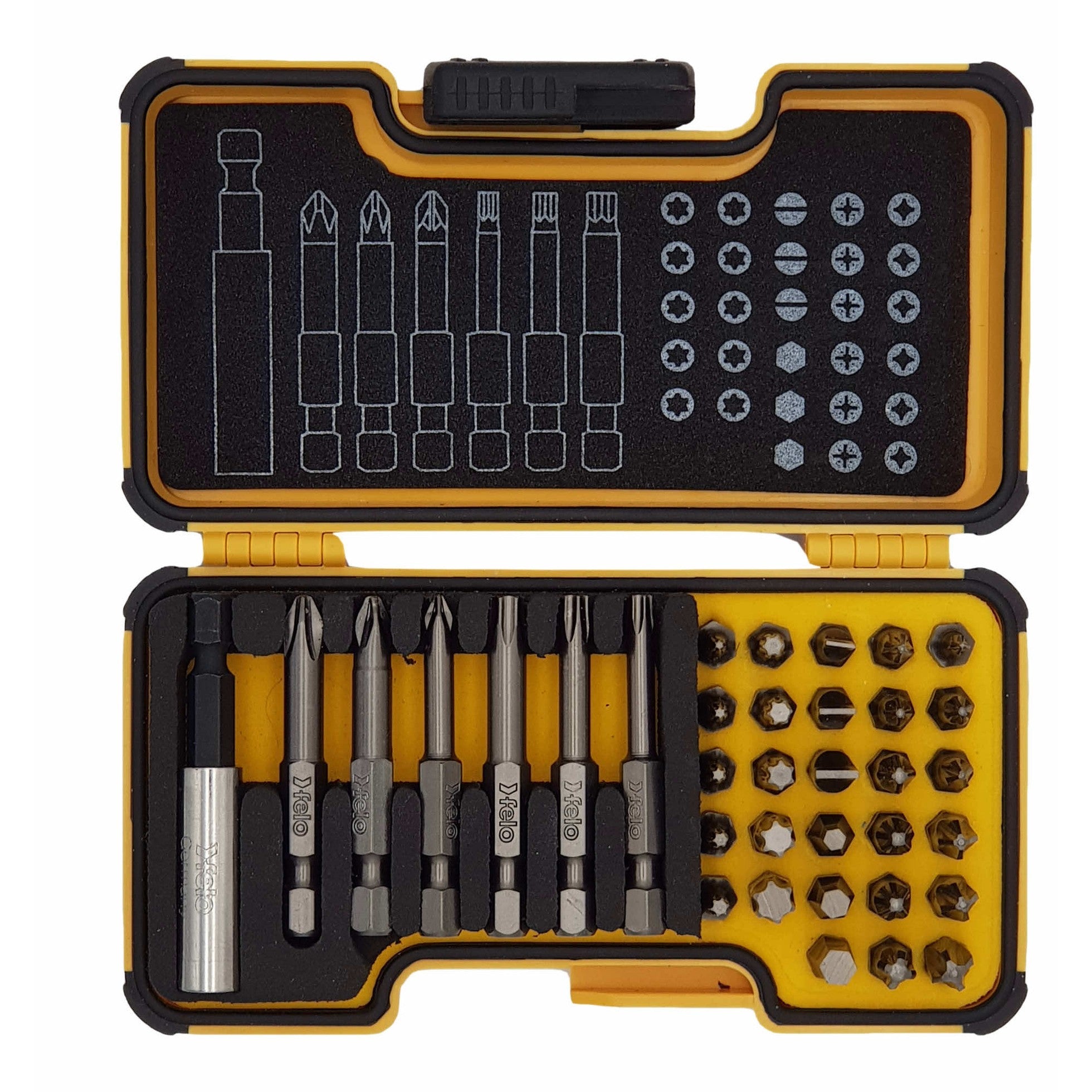 Felo 02073516 XS-Strongbox Bits with Bitholder, 35 Pieces