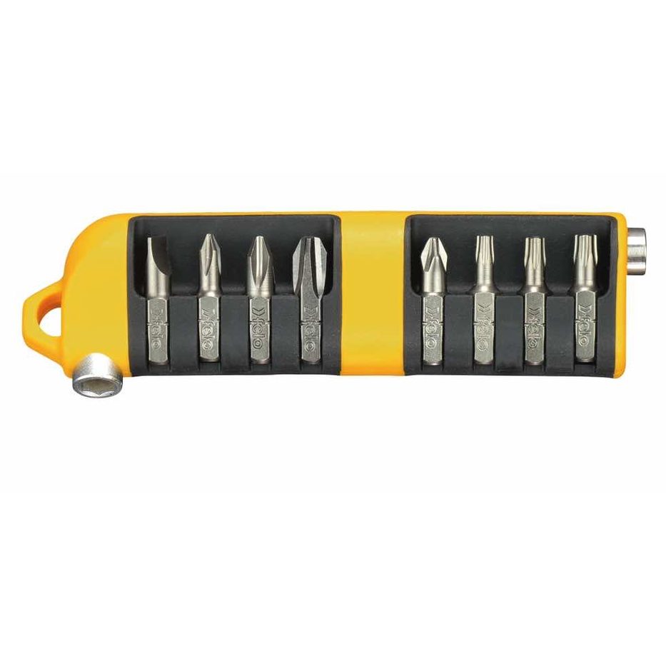 Felo 02080106 Set of SL/PH/PZ/Tx Industrial bits with bit holder in case, 9 pcs