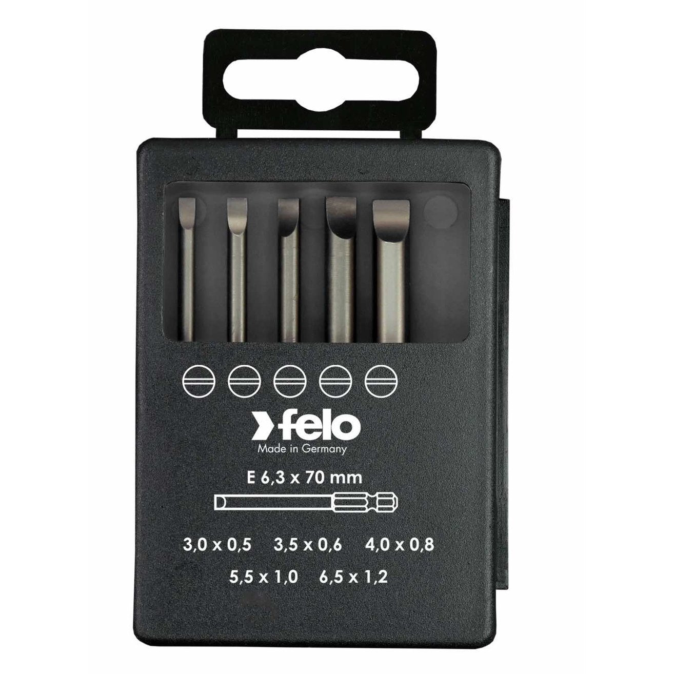 Felo 03091716 Profi Bit Box 5 Slotted Bits x 73 mm
