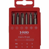 Felo 03291716 Profi Bit Box 6 Bits x 73 mm, Phillips/Pozidriv