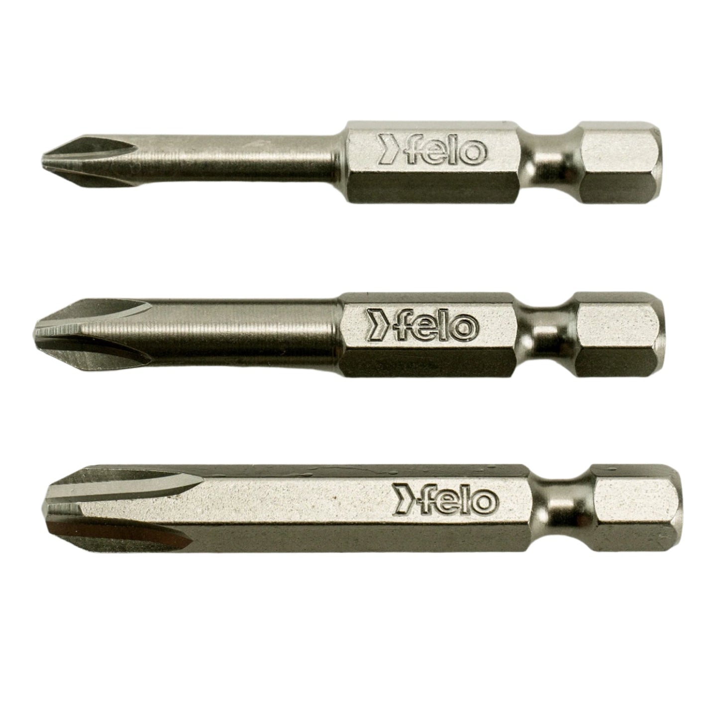 Felo 03293116 Phillips #1 / Phillips #2 / Phillips #3 x 50 mm Industrial Bit - 3 Pieces