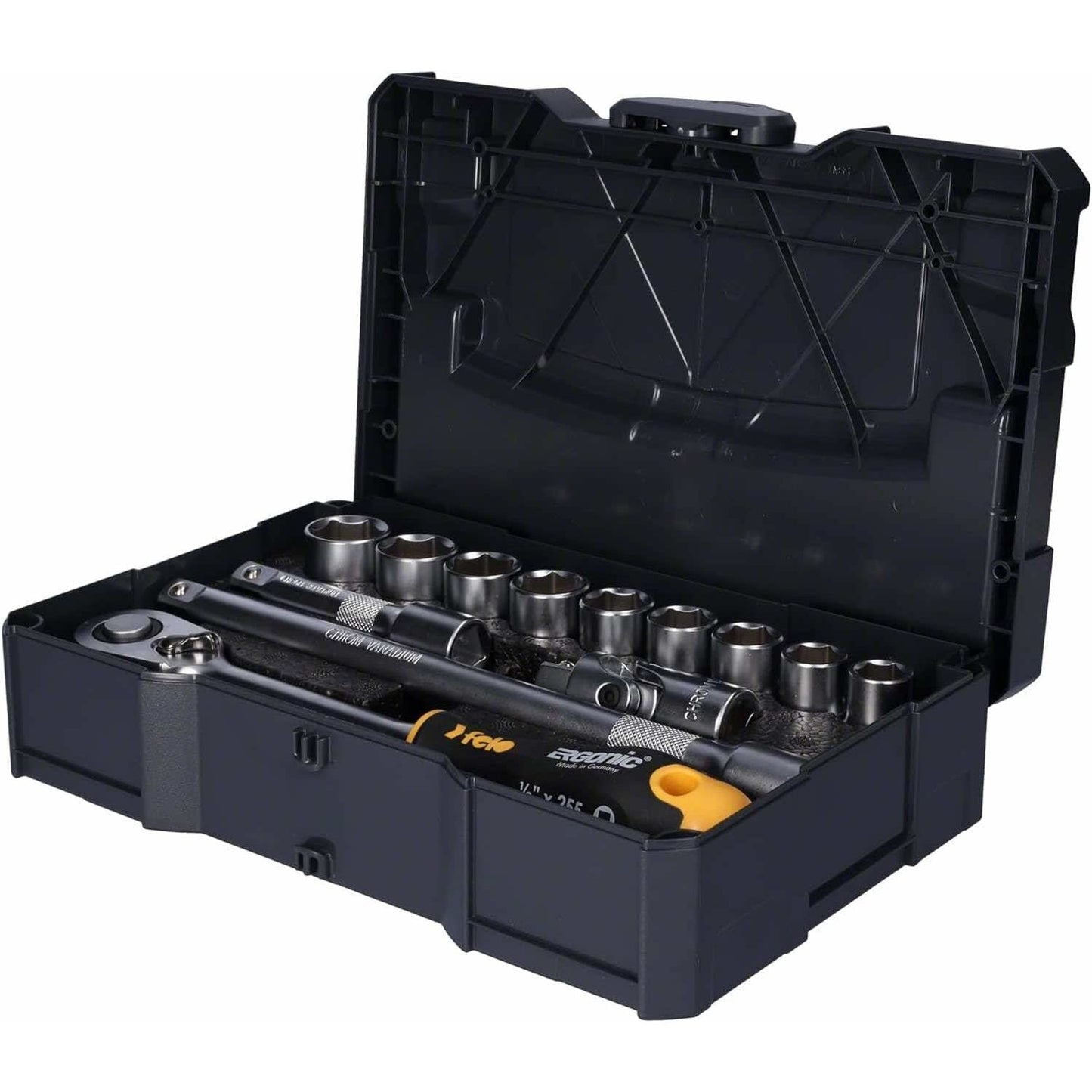 Felo 05681318 ERGONIC Ratchet Set in Systainer, Metric, 1/2" Drive, 13 - 22 mm, 13-pcs