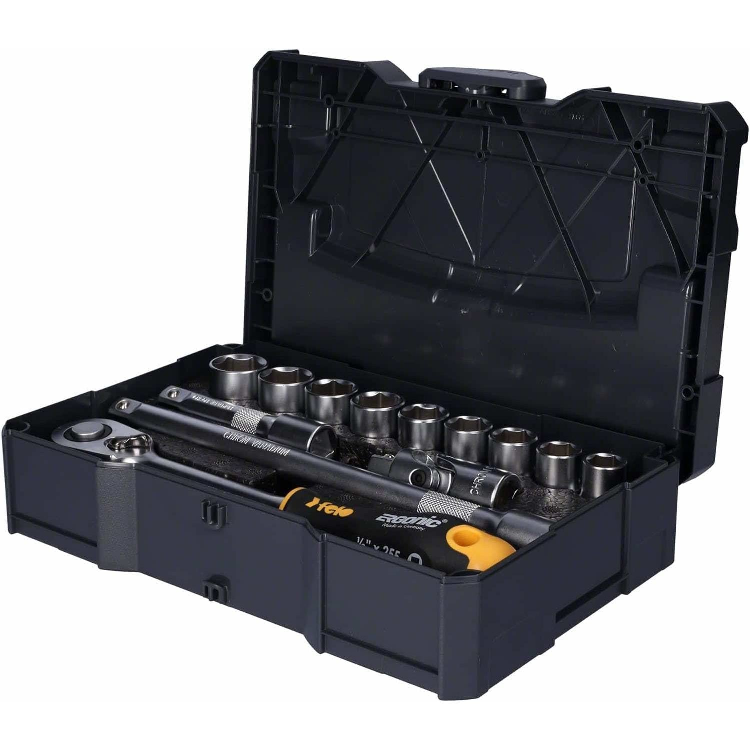 Felo 05681318 ERGONIC Ratchet Set in Systainer, Metric, 1/2" Drive, 13 - 22 mm, 13-pcs