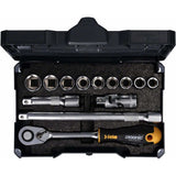 Felo 05681318 ERGONIC Ratchet Set in Systainer, Metric, 1/2" Drive, 13 - 22 mm, 13-pcs