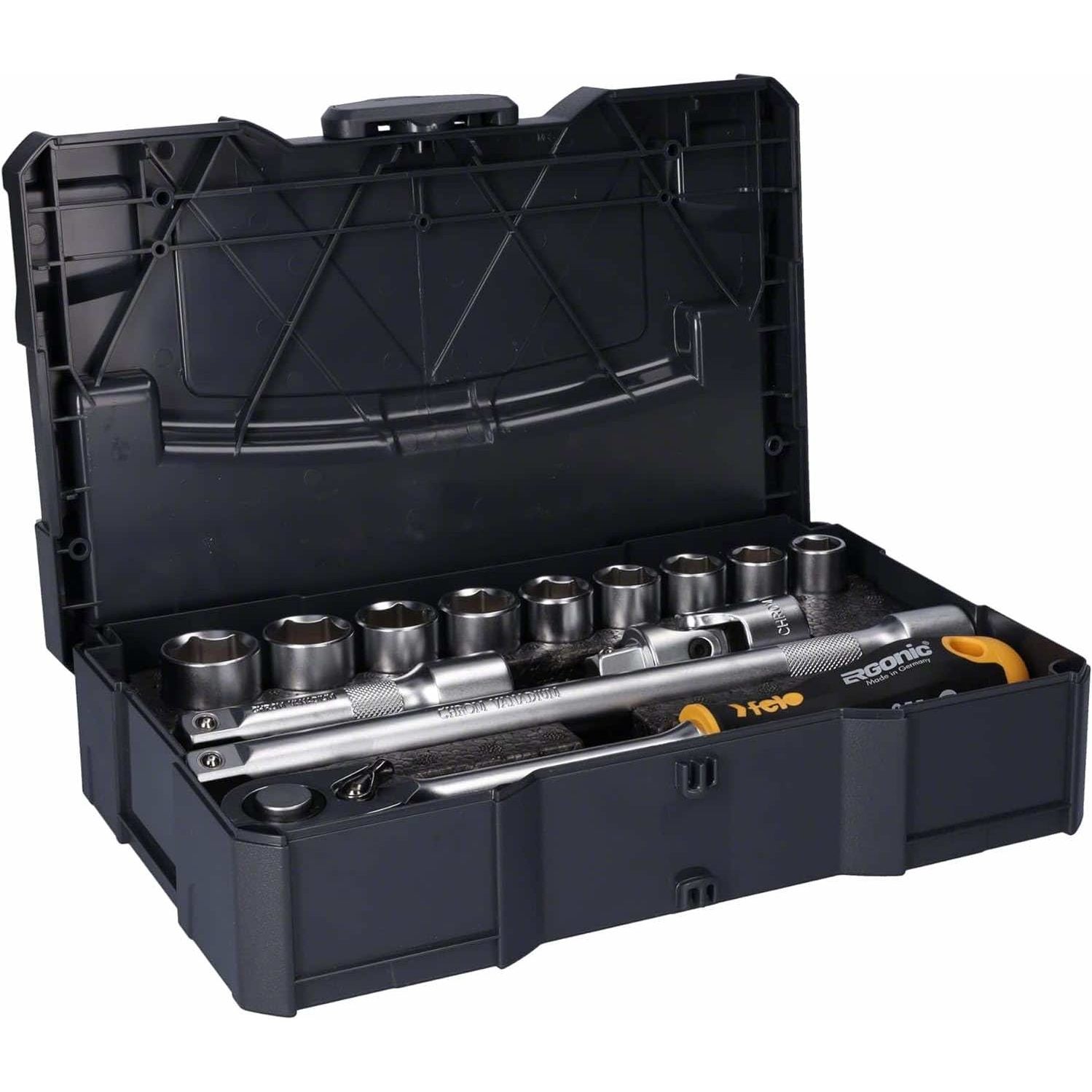 Felo 05681318 ERGONIC Ratchet Set in Systainer, Metric, 1/2" Drive, 13 - 22 mm, 13-pcs