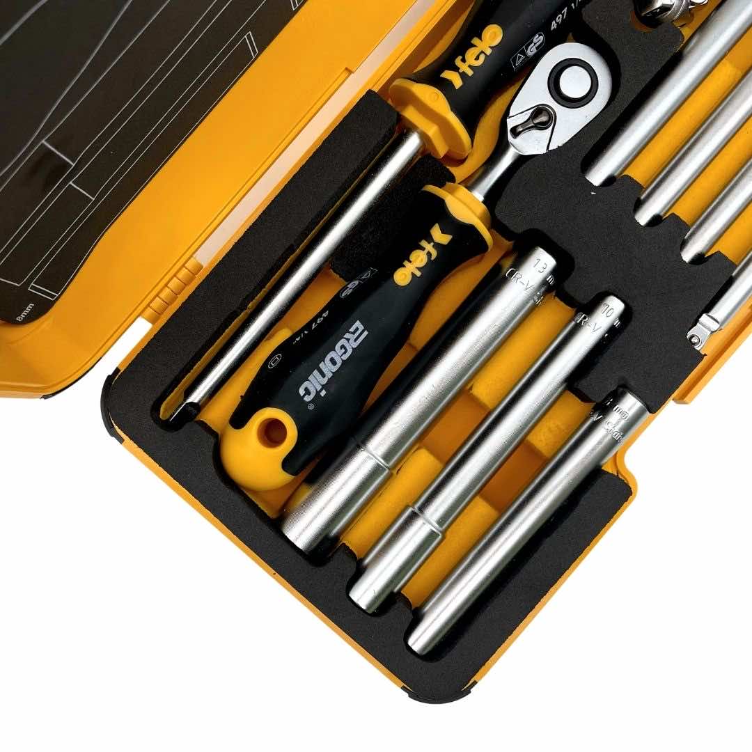Felo 05781006 R-GO M-Tec Nut Drivers, Ergonic Ratchet - 10 piece Box