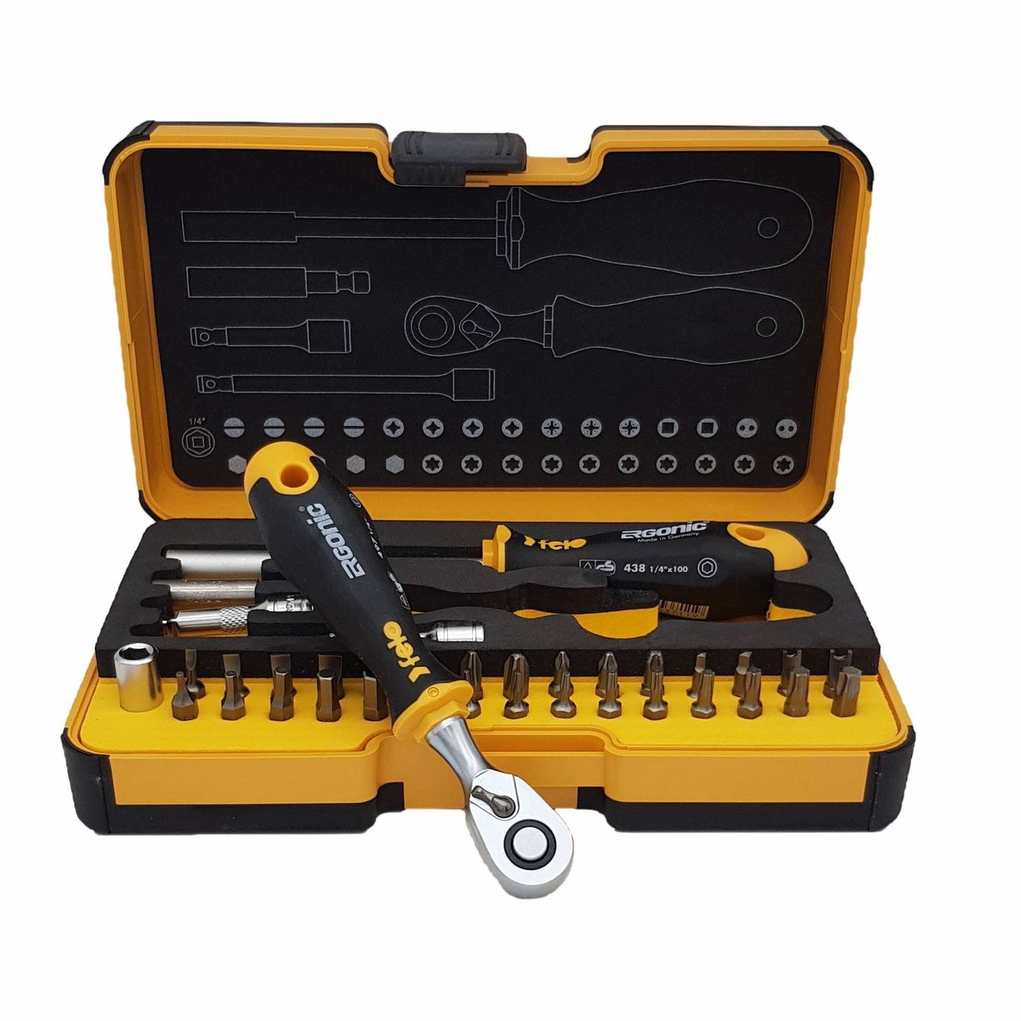 Felo 05783606 R-GO Box SL, Hex, PH, PZ, TX, SQ Bits Ratchet, Bit Holder - 36 pc