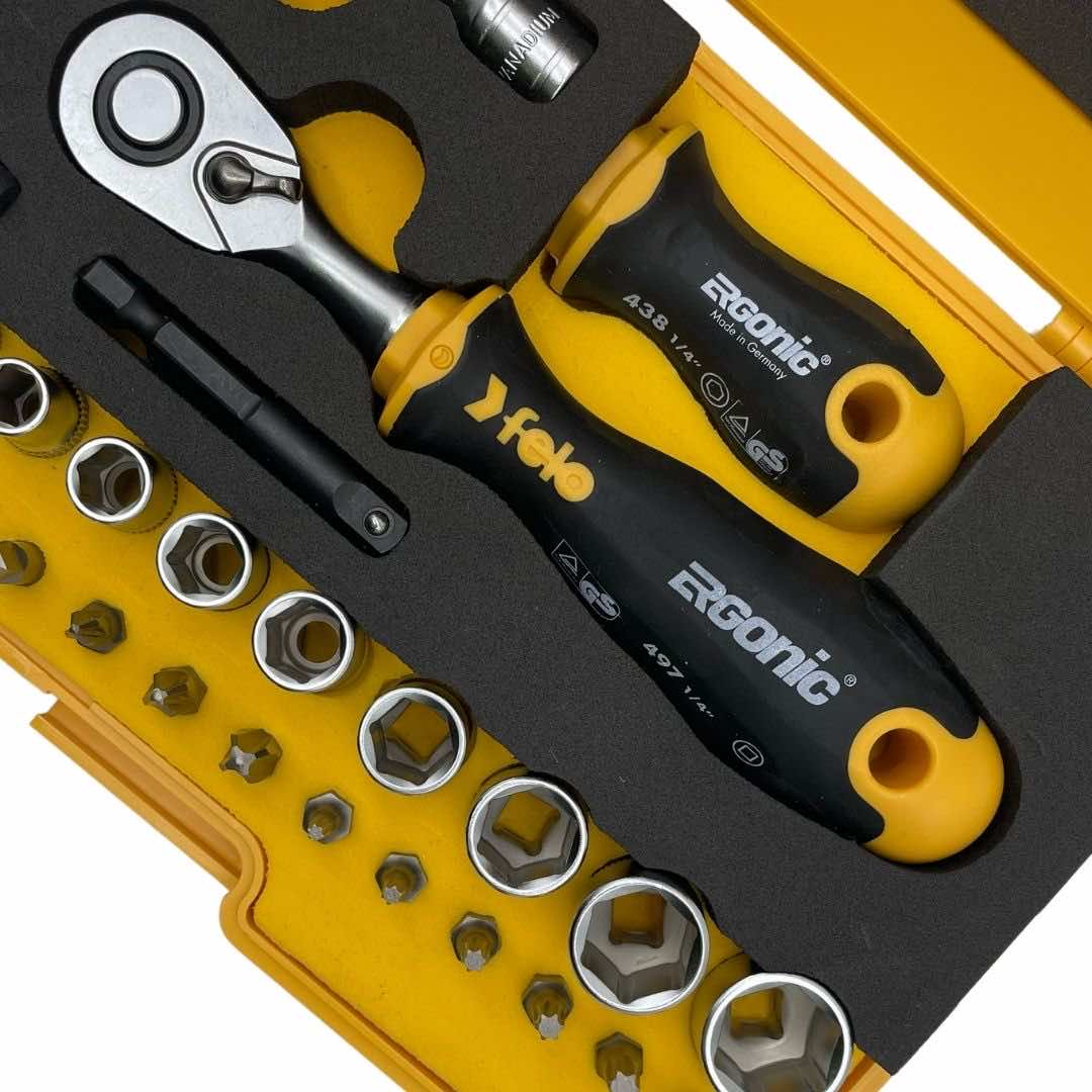 Felo Socket Kit Felo 05783656 R-GO XL Box Sockets, Bits Ergonic Ratchet - 36 piece ...