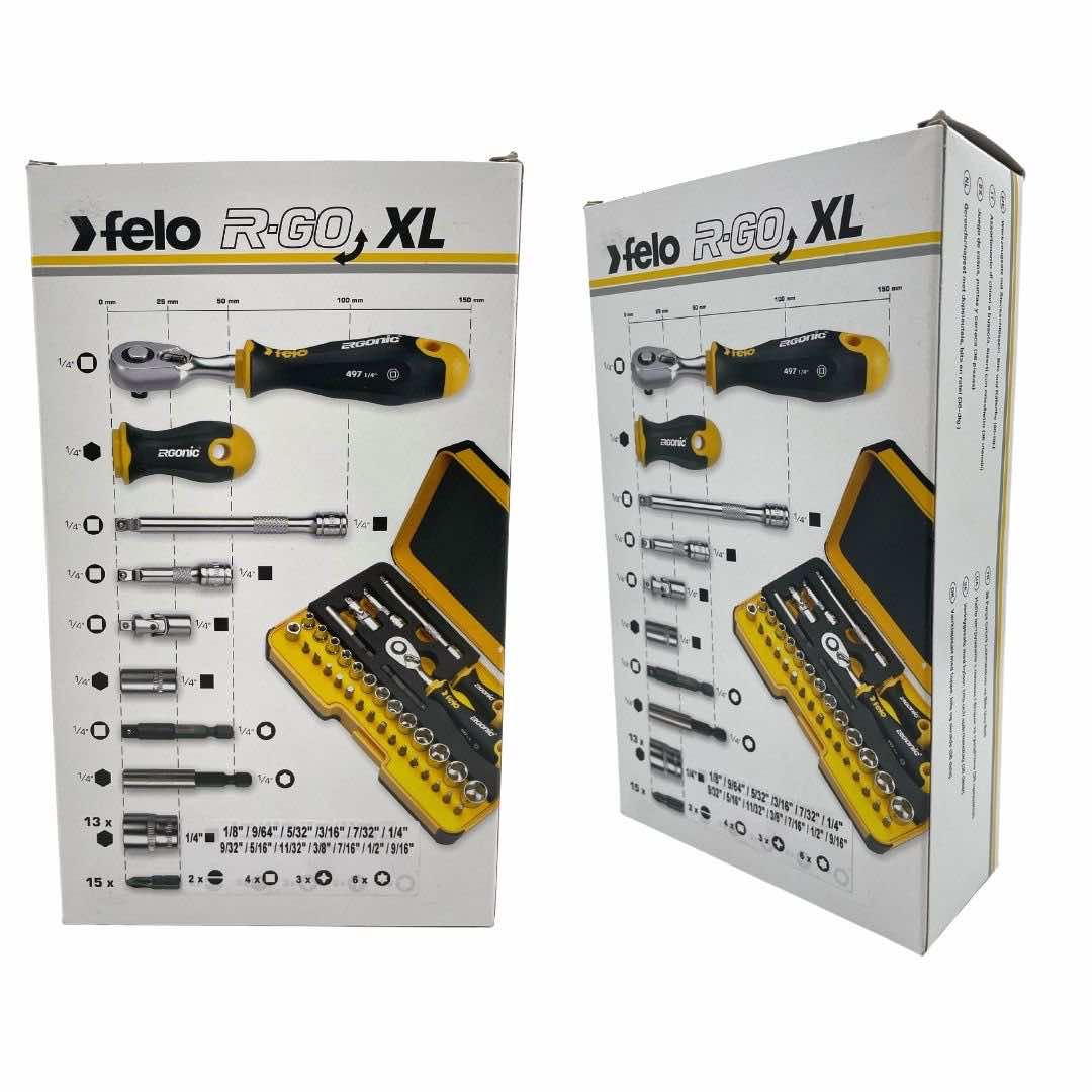 Felo Socket Kit Felo 05783656 R-GO XL Box Sockets, Bits Ergonic Ratchet - 36 piece ...