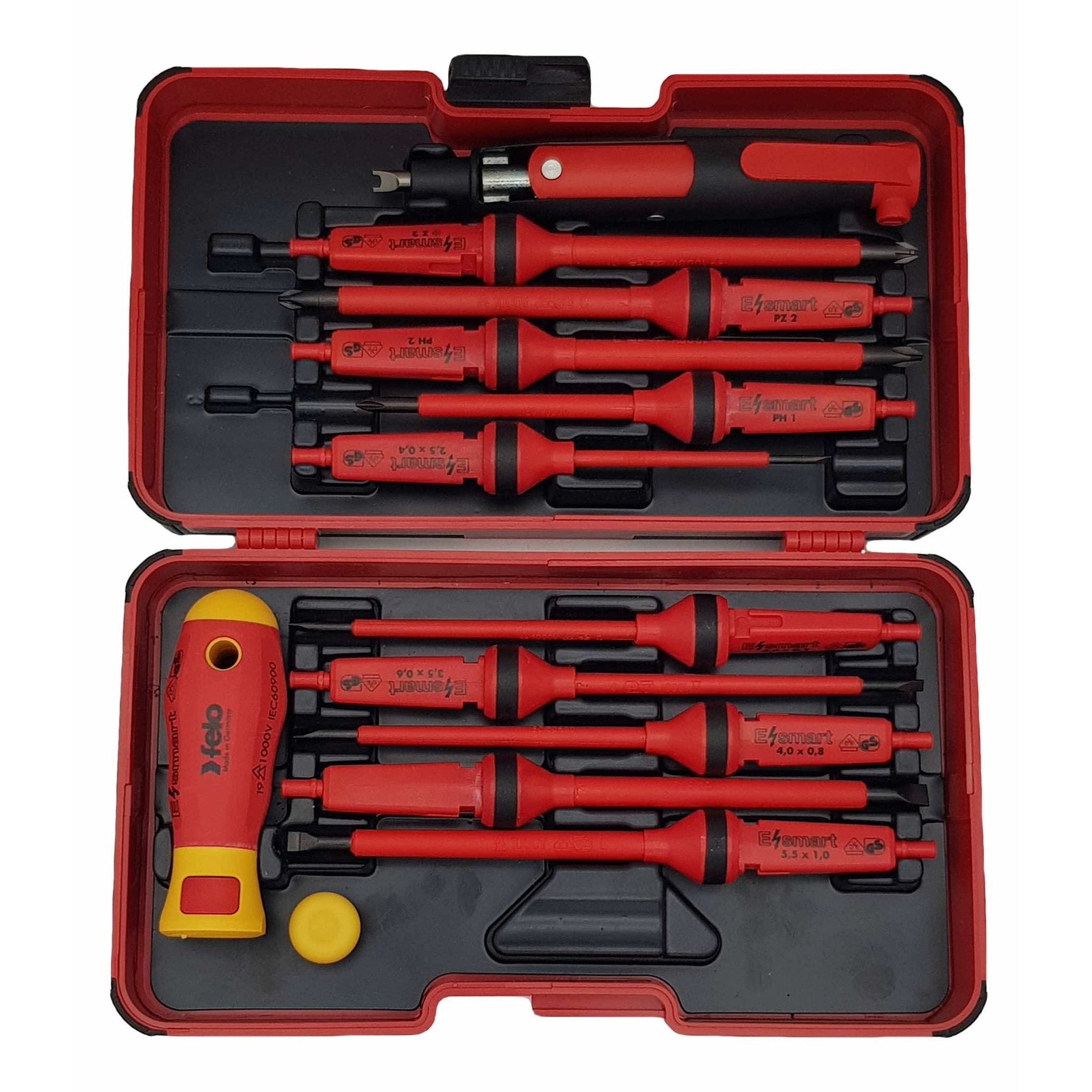 Felo 06391316 XL-Strongbox E-smart VDE Industry, Slotted/Phillips/Pozidriv/Plus-Minus, 13 Pieces
