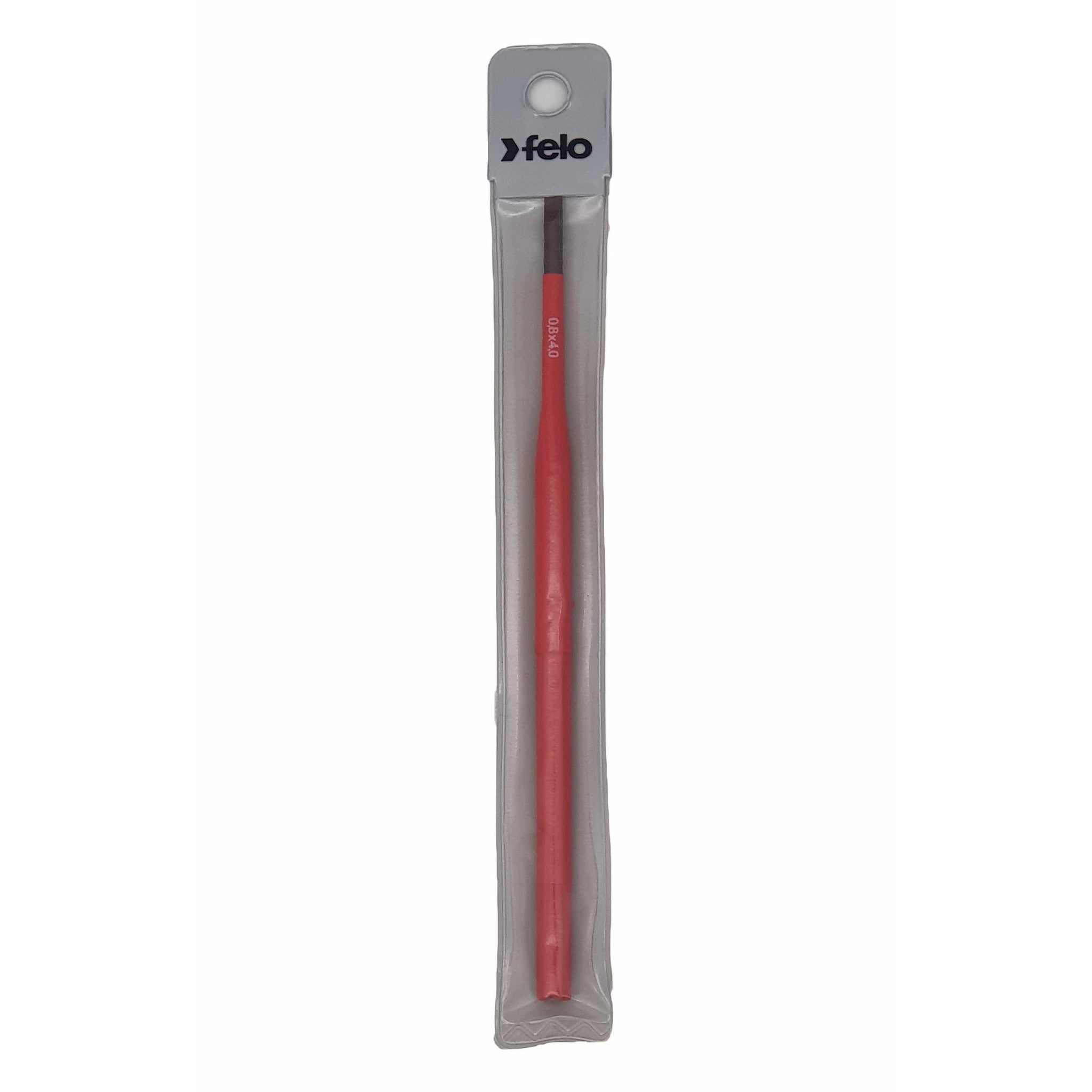Felo 10004394 VDE Insulated Slim Blade for Torque Limiting Handle, Slotted SL 4.0 x 0.8 x 170 mm