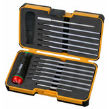 Felo 10099116 Screwdriver With Adjustable Torque NM Series 0.6-1.5 Nm & Attachments, 12 Pcs