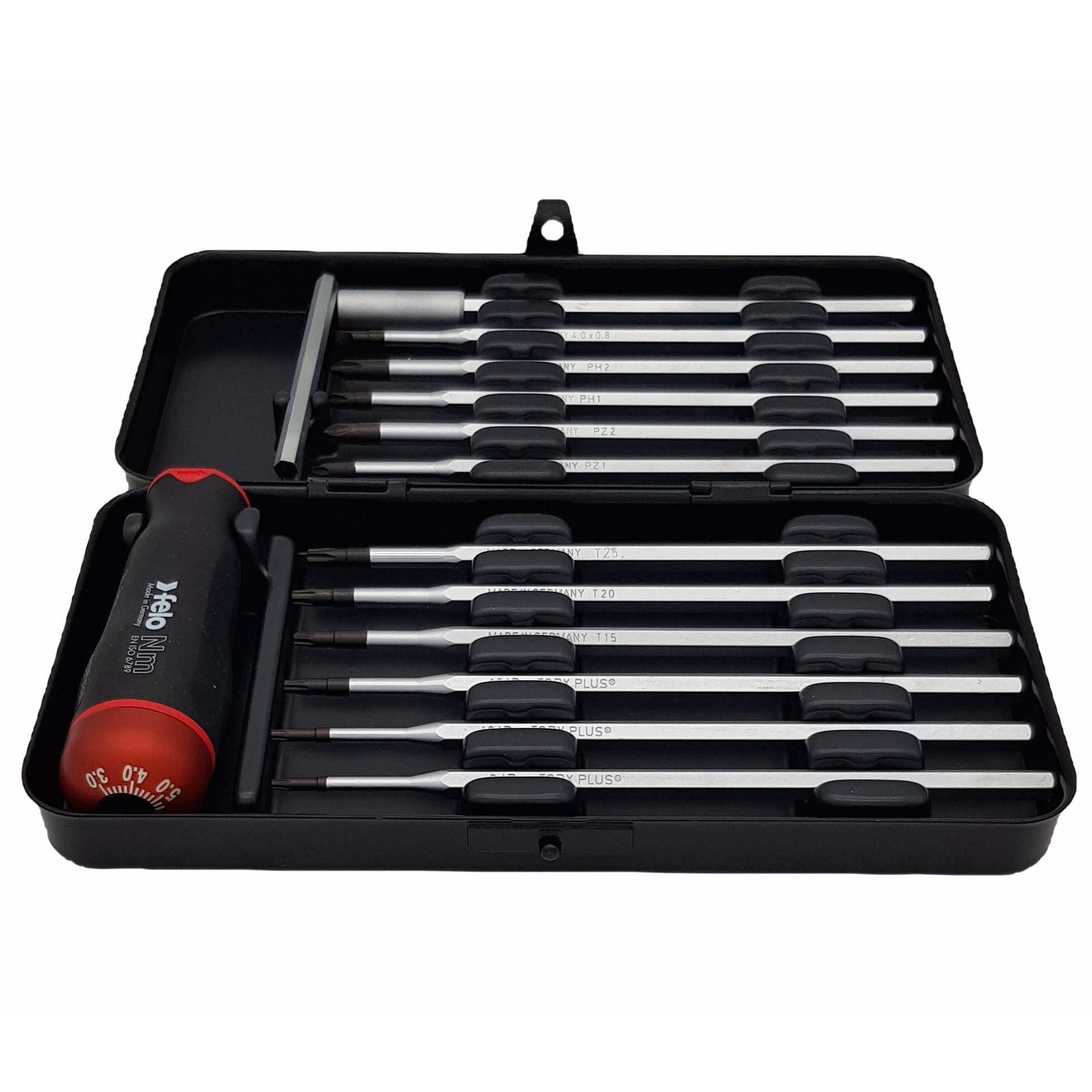 Felo 10099316 Torque Adjustable Screwdriver NM Series 3.0–5.4 Nm, Bit Set, 12 pcs