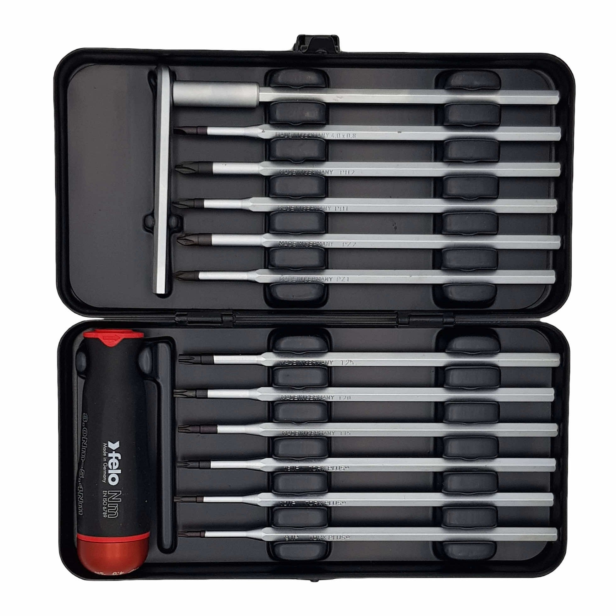 Felo 10099316 Torque Adjustable Screwdriver NM Series 3.0–5.4 Nm, Bit Set, 12 pcs