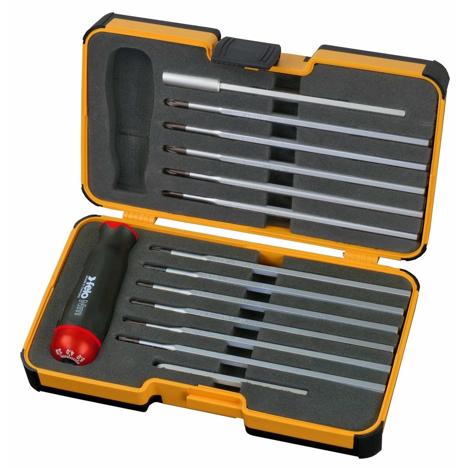 Felo 10099316 Torque Adjustable Screwdriver NM Series 3.0–5.4 Nm, Bit Set, 12 pcs