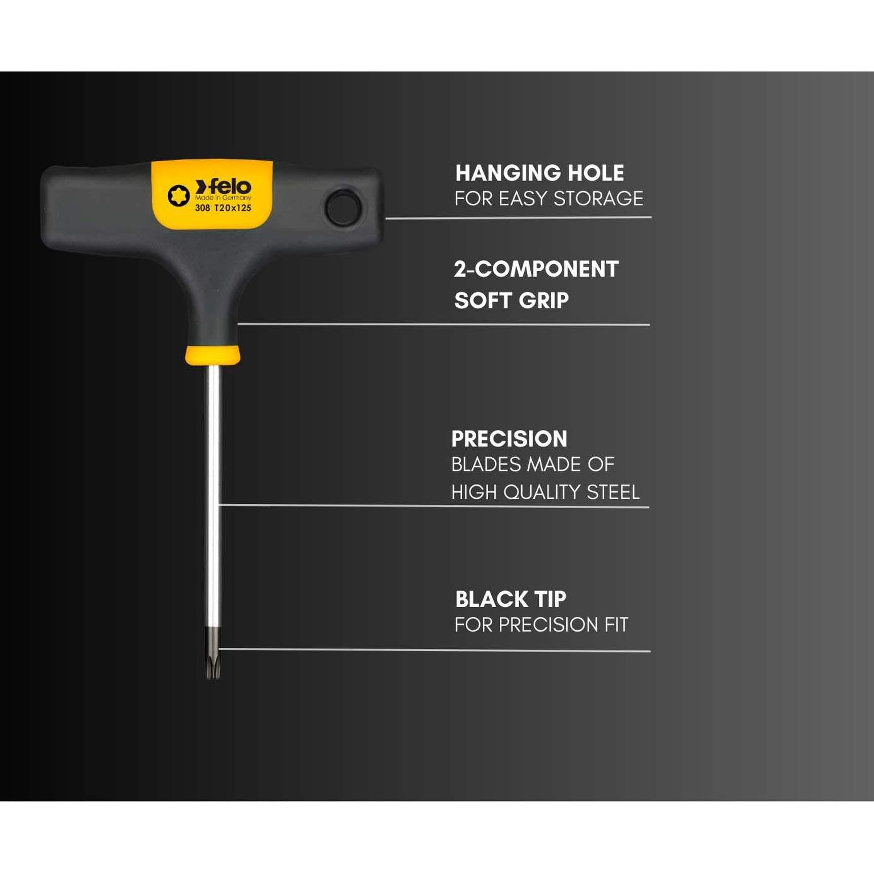 Felo 30320360 Metric Hex T-Handle, 2 mm x 100