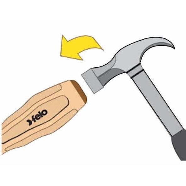 Felo 33510090 10 x 175mm Wood Handle Slotted Screwdriver