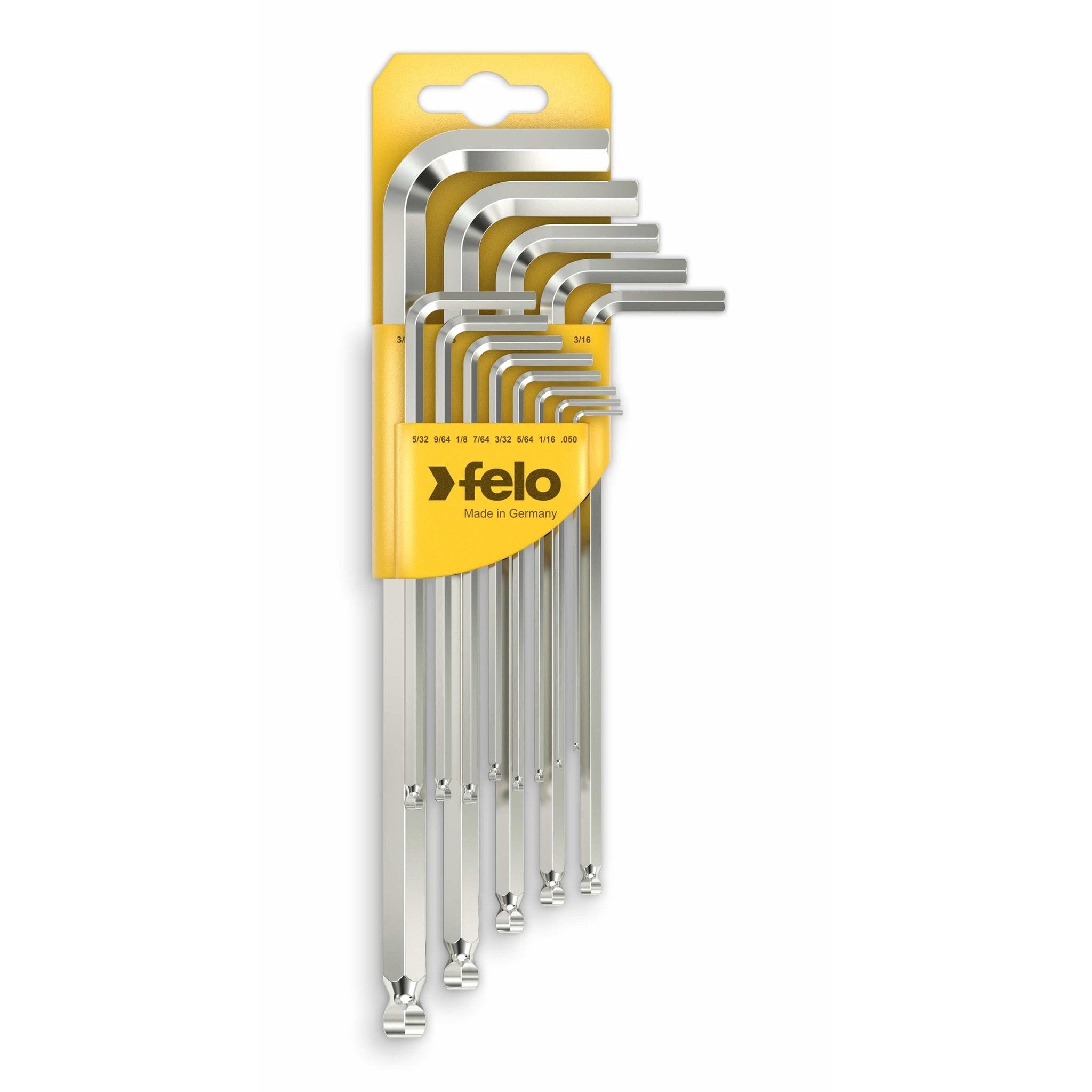 Felo 37513011 Ball End SAE Hex L-Key Set, 0.05" - 3/8", 13 Pieces