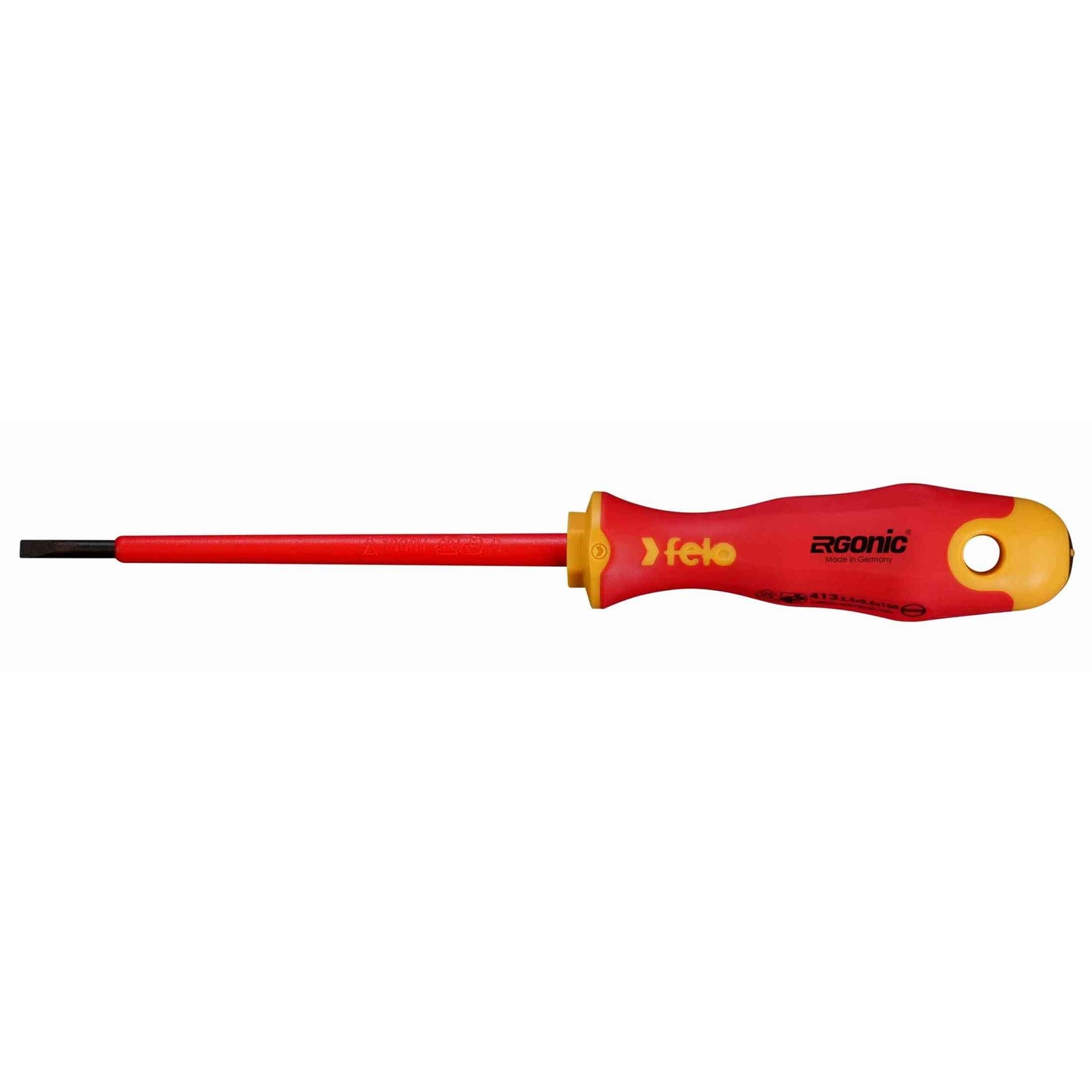 Felo 41303890 Ergonic Insulated 3.5 x 0.8 x 100mm Slotted Screwdriver