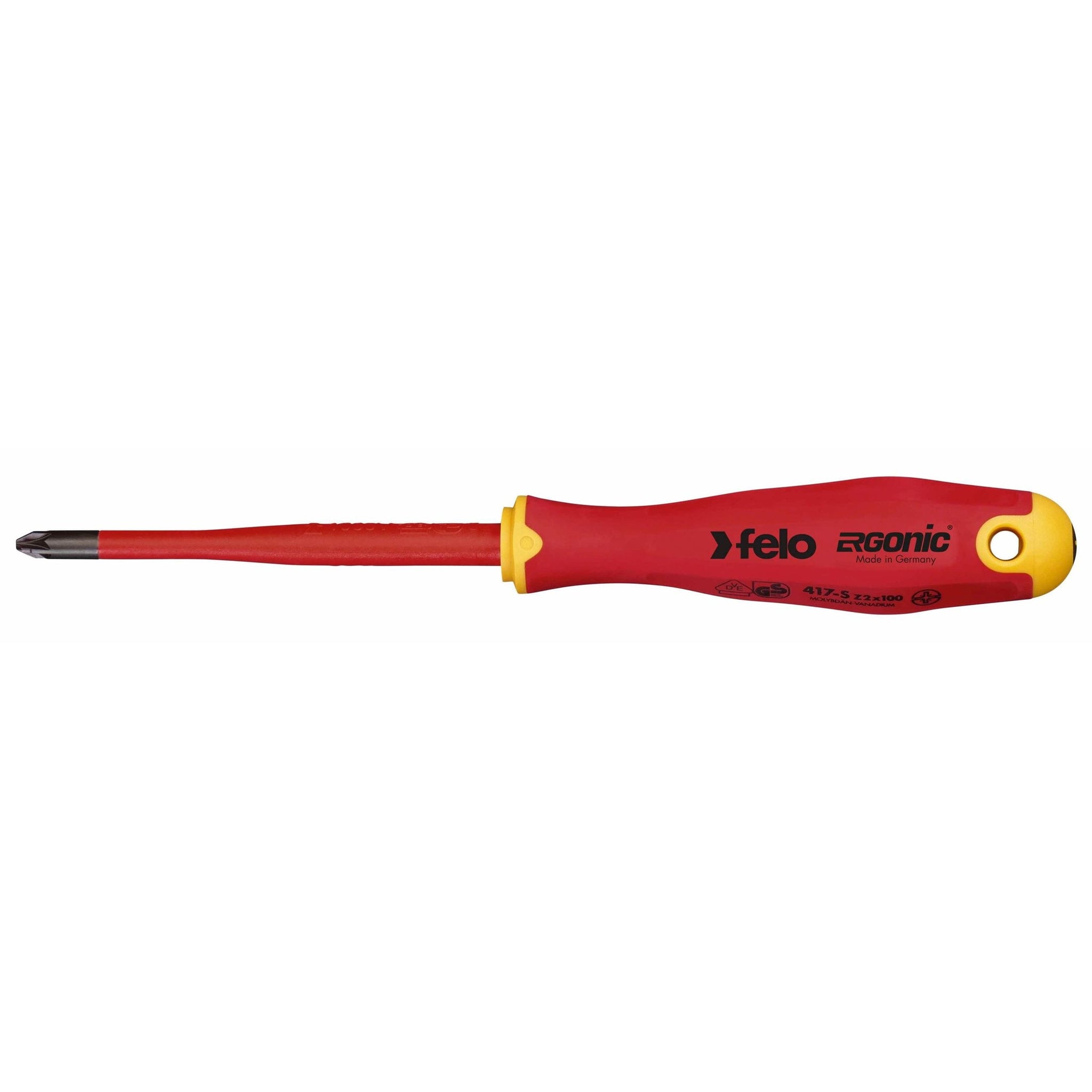 Felo 41729390 E-slim Insulated #2 x 100mm Slotted/Pozidriv Screwdriver