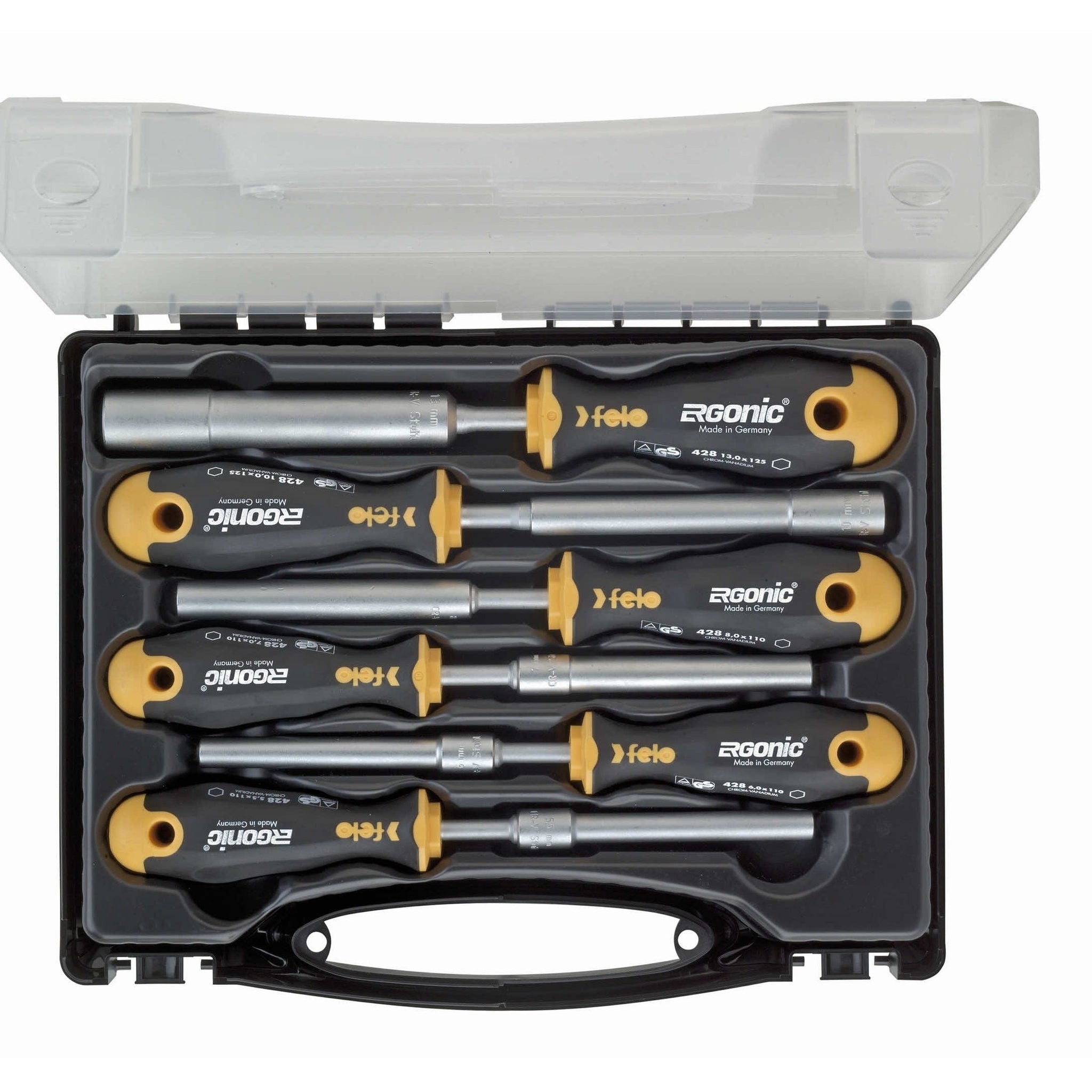 Felo 42810636 Ergonic M-TEC Nut Driver Set 5.5 - 13mm - Magnetic