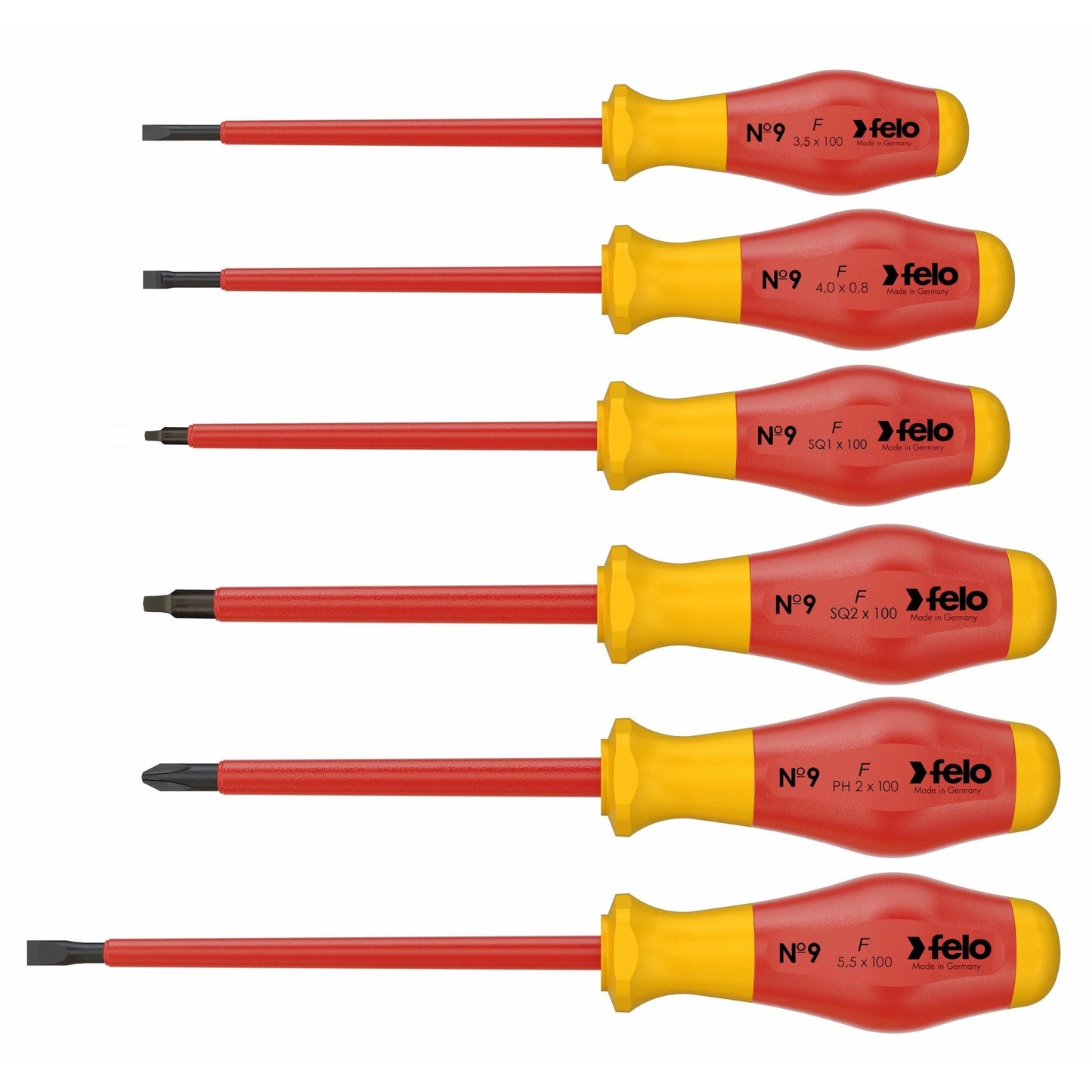 Felo 91396298 Set of Dielectric Screwdrivers SL/PH/SQ, 6 pcs