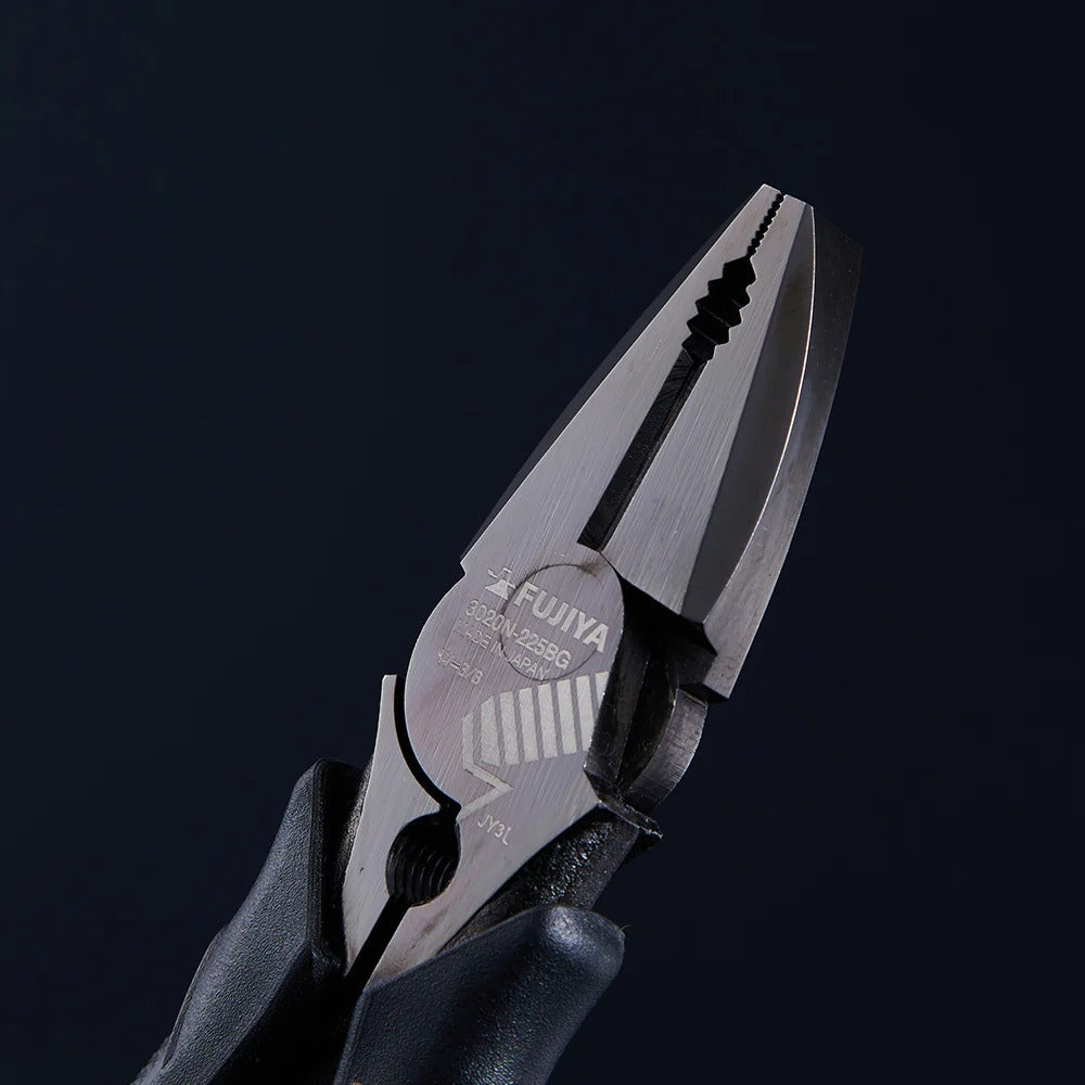 Fujiya Kurokin 3020N-225BG Eccentric Power Pliers with Thread Repair and Deburring