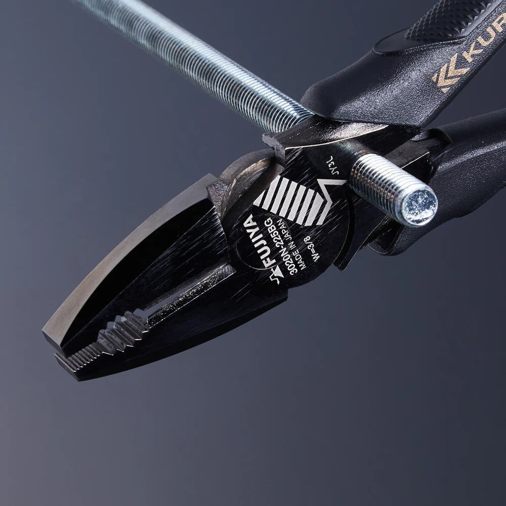 Fujiya Kurokin 3020N-225BG Eccentric Power Pliers with Thread Repair and Deburring