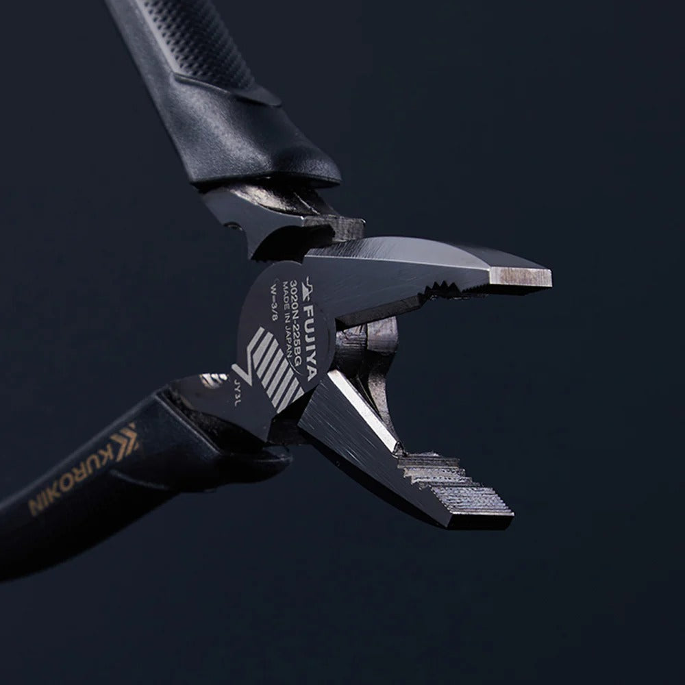 Fujiya Kurokin 3020N-225BG Eccentric Power Pliers with Thread Repair and Deburring