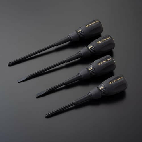 Fujiya Kurokin 566K-BG Slotted Screwdriver | 6mm Tip x 150mm Shaft 236mm OAL