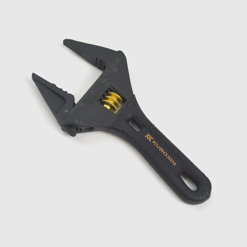 Fujiya Kurokin FLS-28-BG Lightweight Short Adjustable Wrench with Serrated Jaws