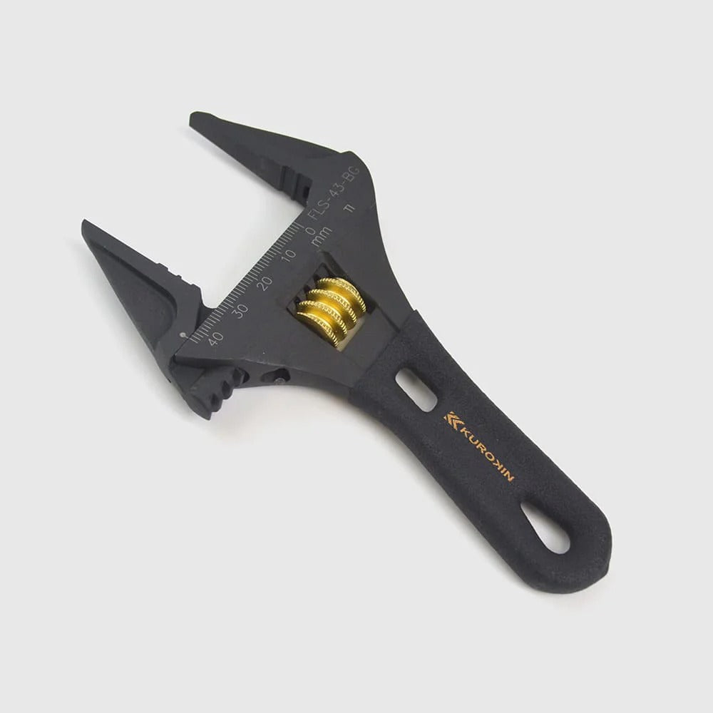 Fujiya Kurokin FLS-43-BG Lightweight Short Adjustable Wrench with Serrated Jaws