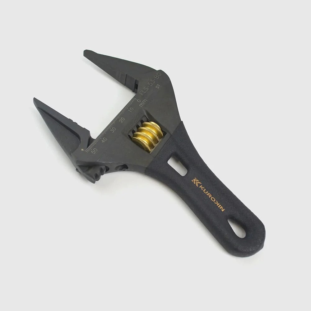 Fujiya Kurokin FLS-53-BG Lightweight Short Adjustable Wrench with Serrated Jaws