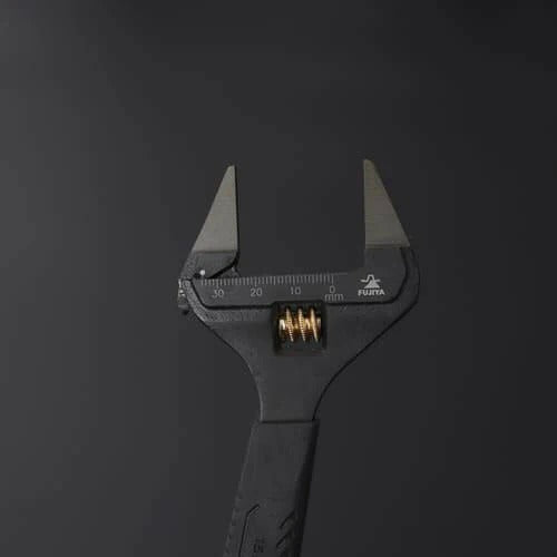 Fujiya Kurokin FLT-38-BG Slim Jaw Adjustable Wrench with Grip Handle