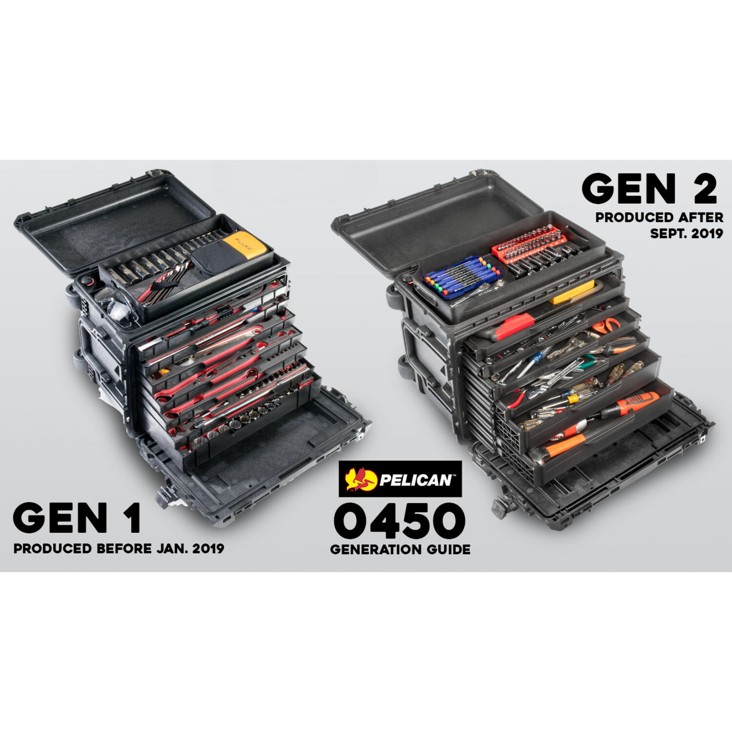 Gen 2 TOP TRAY Pelican 0450 Mobile Tool Box - Kaizen Inserts