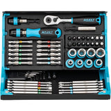 Hazet 2200SC-32 SmartCase Bit/Socket Set with Ratchet, 1/4" Drive, 59 Pieces