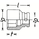 Hazet 3047-36 1⁄2″ Impact socket - Outside 12-point traction profile - 36 mm