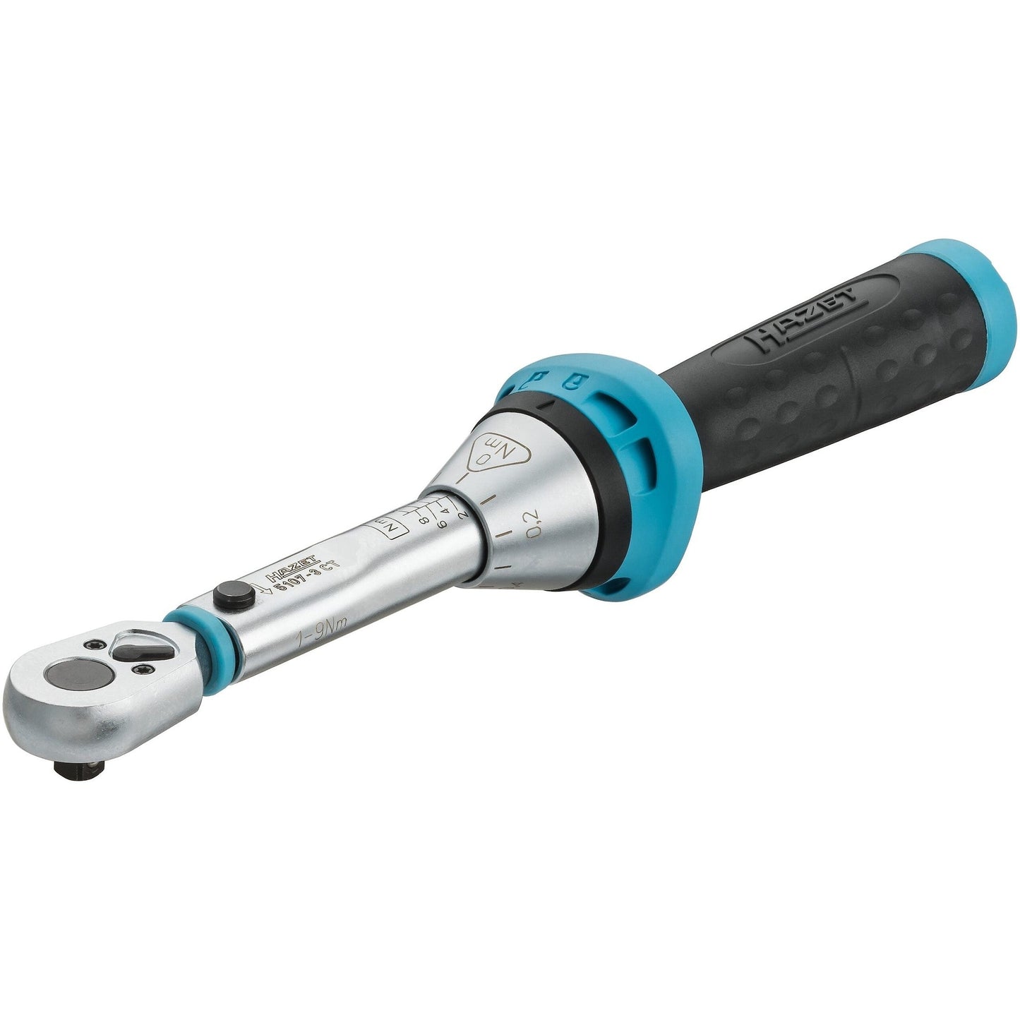 Hazet 5107-3CT Torque Wrench for 1/4" Hex Bits, 1 - 9 Nm, Reversible, 234 mm