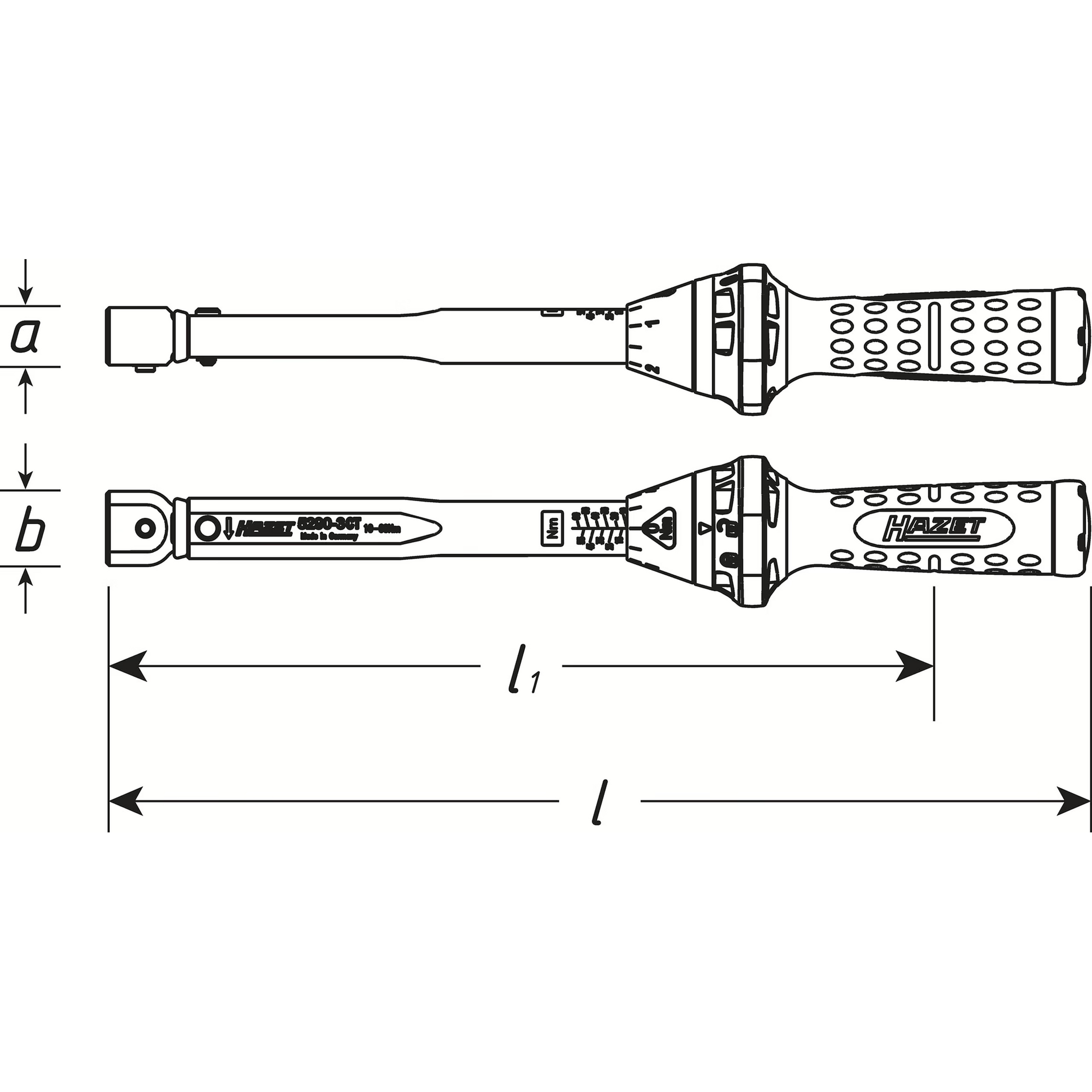 Hazet 5292-3CT - 14 x 18 mm Torque wrench ∙ 40 – 200 Nm ∙ ±3%