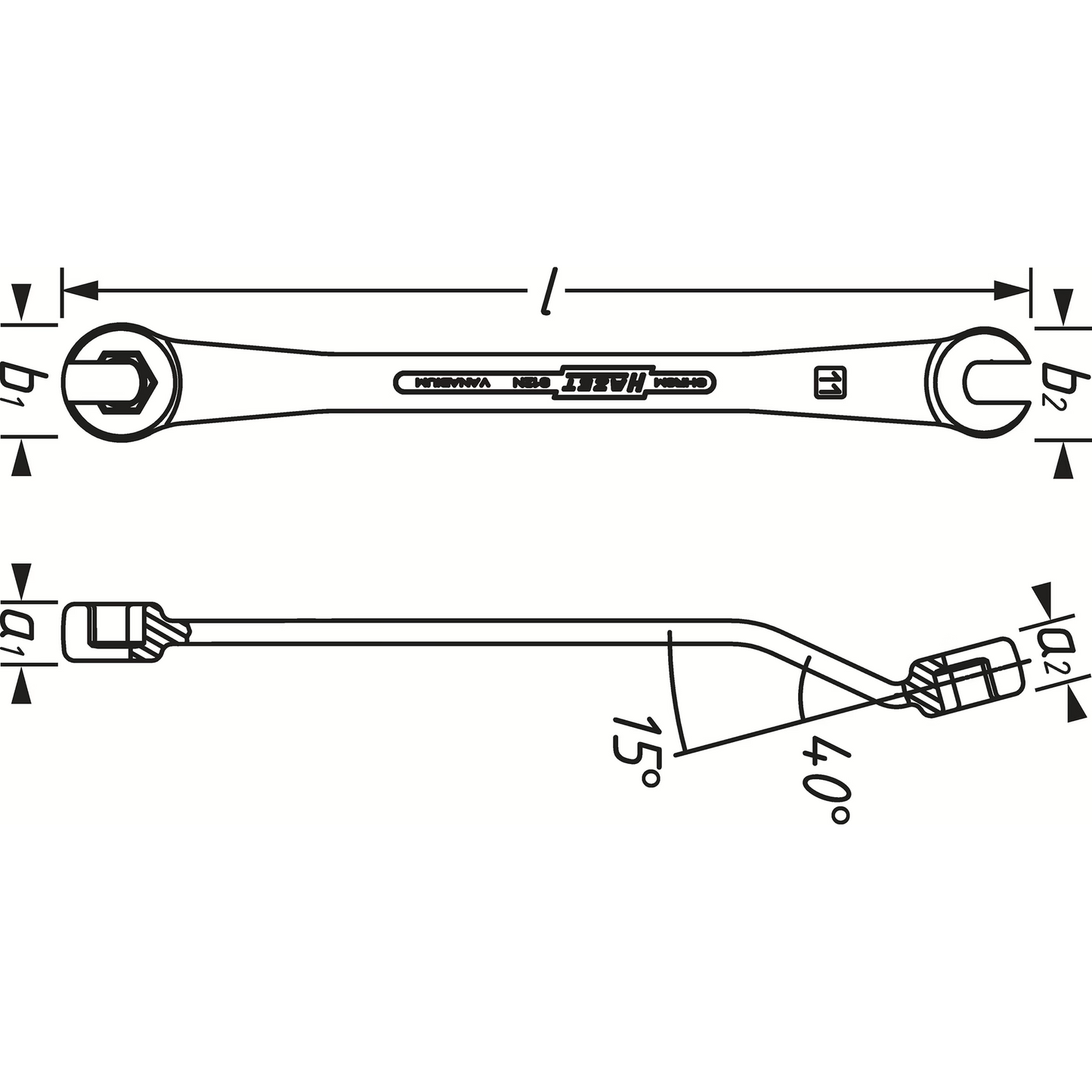 Hazet 612N-11 Brake line wrench - open