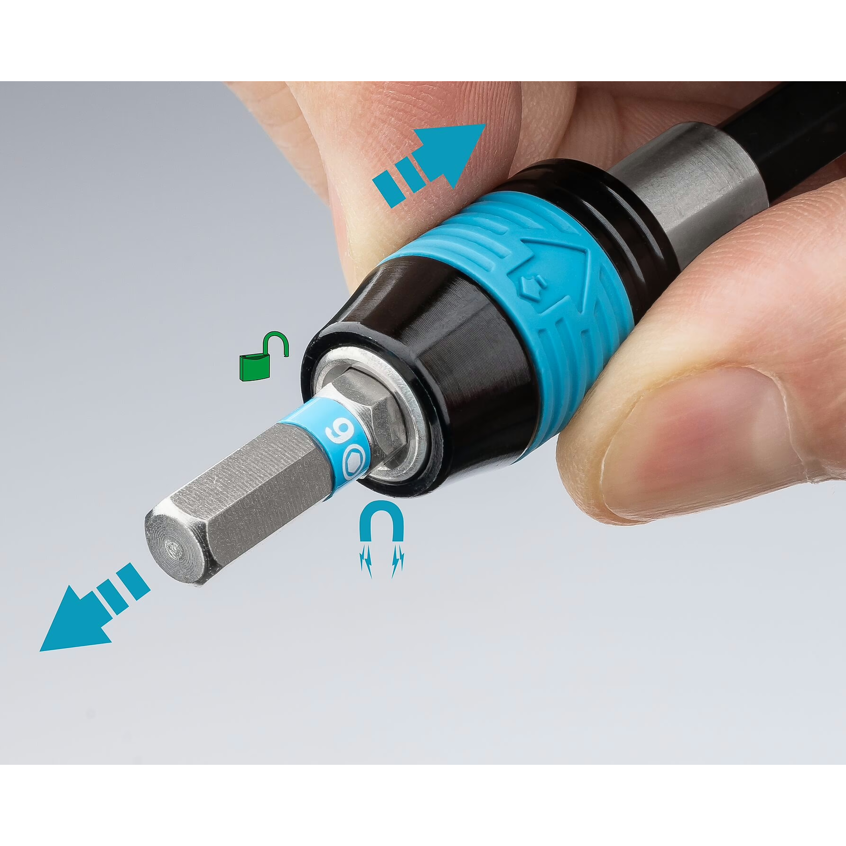 Hazet 811R-4 Ratcheting 1/4" Bit Holding Screwdriver with Magazine