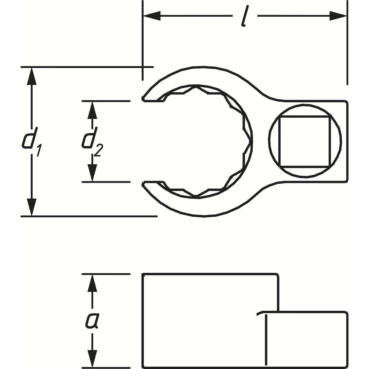 Hazet 848Z-17 - 12 Point Crowfoot Socket, 17 mm, 3/8" Drive