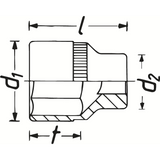 Hazet 850-5.5 - 1⁄4″ 6 Point Socket, 5.5mm
