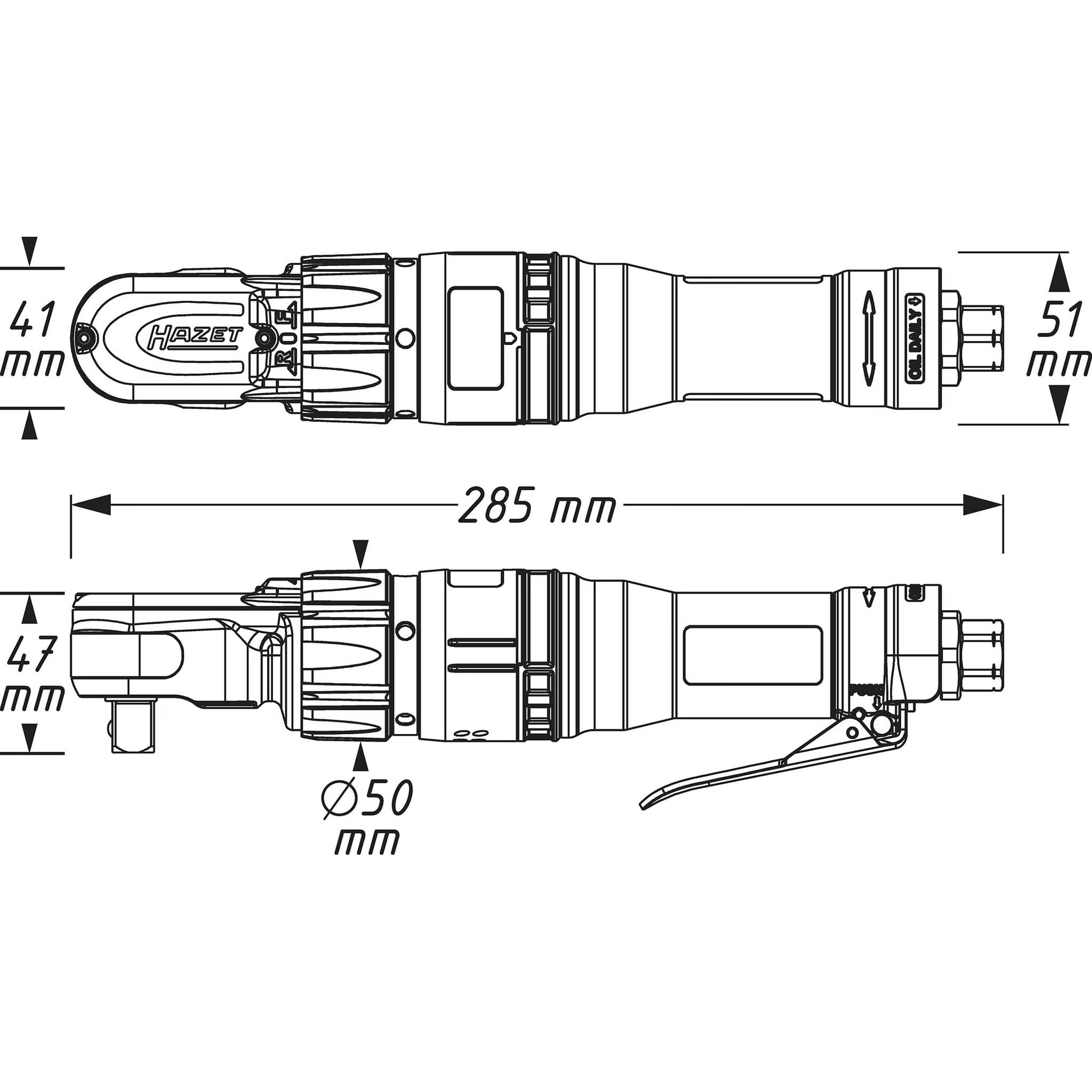 Hazet 9022-360 1/2" High performance air ratchet