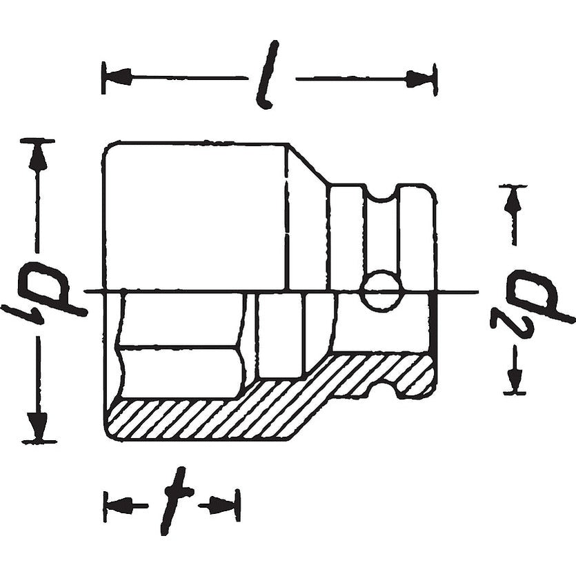 Hazet 905SLG-17 - 1/2" Drive 17mm Impact Socket Special Profile for Hybrid Wheel Bolts Mercedes-Benz