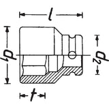 Hazet 905SLG-17 - 1/2" Drive 17mm Impact Socket Special Profile for Hybrid Wheel Bolts Mercedes-Benz
